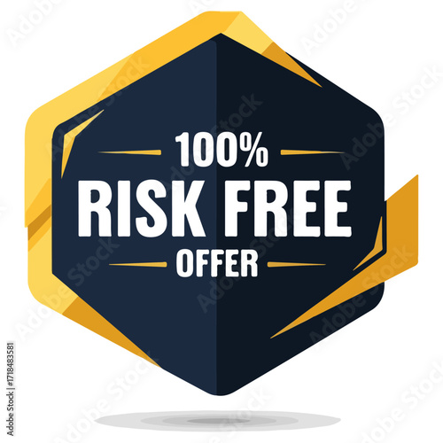 Risk Free Offer Badge Guarantee Assurance Promotion Deal.