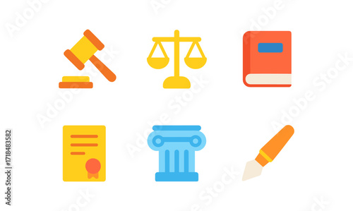 Law education essentials: icons for academic and legal design projects
