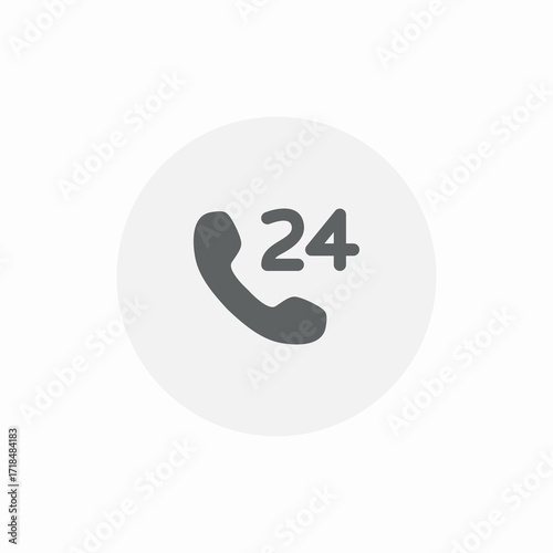 24 hour telephone number dial icon sign vector
