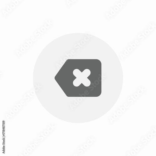 backwards deletion icon sign vector