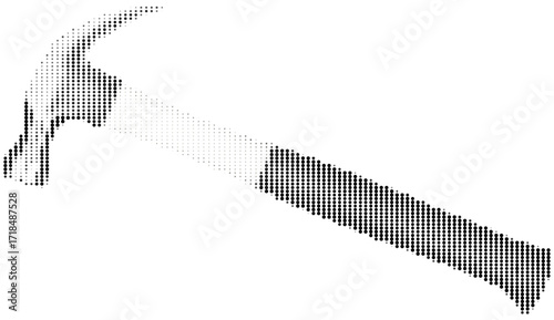 Classic Halftone Halftone Hammer Dotted Vector Graphic Black Gold
