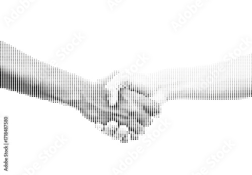 Gradient Dots Handshake Halftone Dots Brown Monochrome Vector Branding graphic design asset