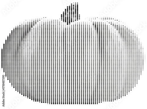 Dot Matrix Halftone Pumpkin Orange Dots Vector Background Poster Layout versatile design backdrop