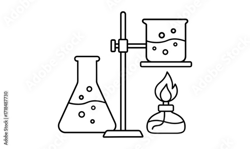 Science lab equipment illustration for educational coloring pages and classroom activities