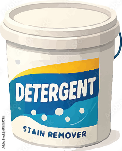 Sustainable Detergent Stain Remover Bucket Illustration