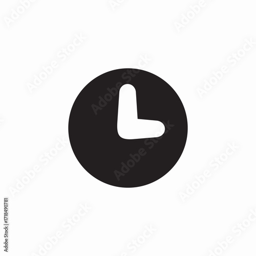 wall roound clock icon sign vector