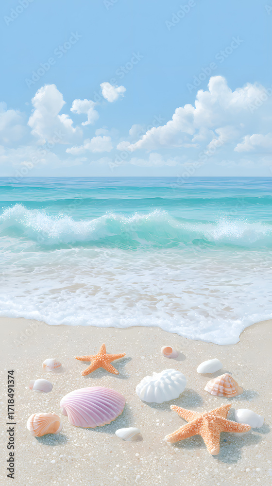 Obraz premium soft sandy beach, generation AI 