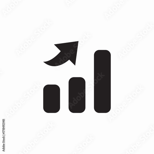 rising analytics bar chart icon sign vector