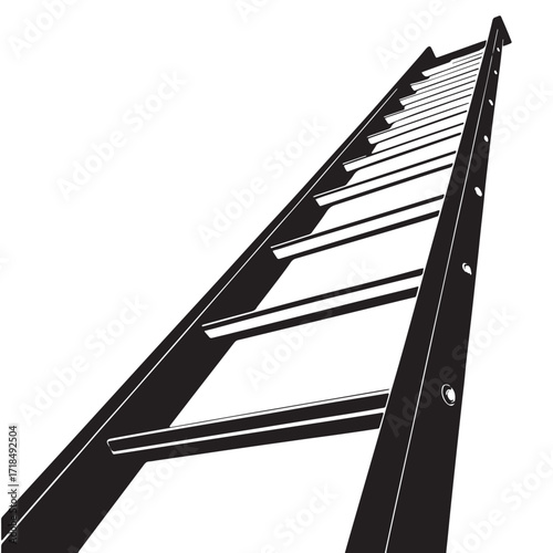 Black ladder extension Silhouette Vector, High Quality Illustration on White Background
