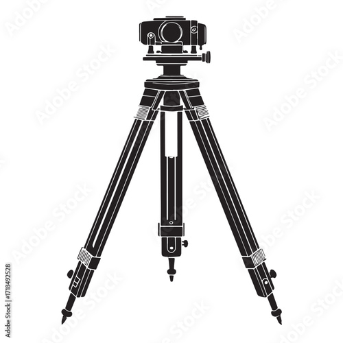 Black laser level Silhouette Vector, High Quality Illustration on White Background