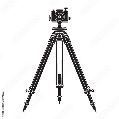 Black laser level Silhouette Vector, High Quality Illustration on White Background