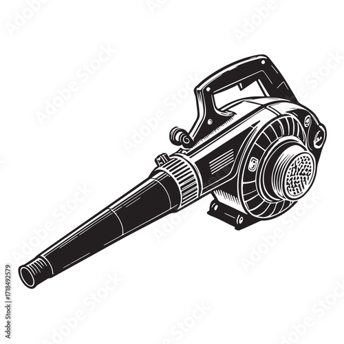 Black leaf blower Silhouette Vector, High Quality Illustration on White Background