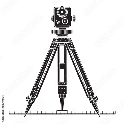 Black laser level Silhouette Vector, High Quality Illustration on White Background