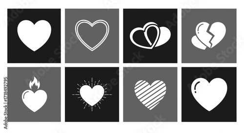 Heart Icon Set Love, Relationships, and Emotions