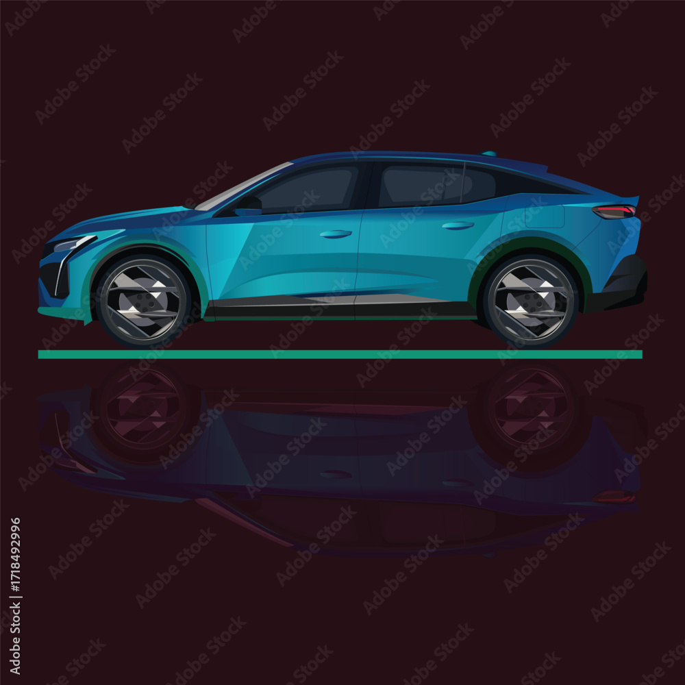 ilustrasi mobil sport super cepat