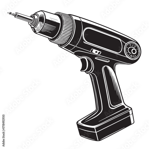 Black magnetic pickup tool Silhouette Vector, High Quality Illustration on White Background
