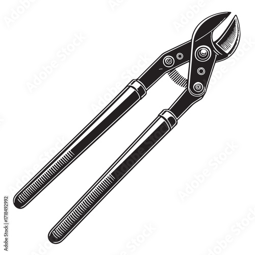Black loppers Silhouette Vector, High Quality Illustration on White Background