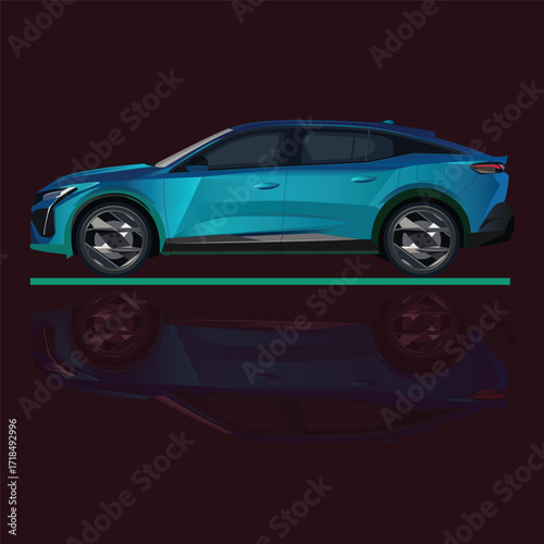 ilustrasi mobil sport super cepat