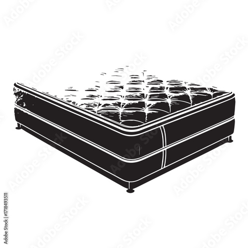 Black mattress Silhouette Vector, High Quality Illustration on White Background