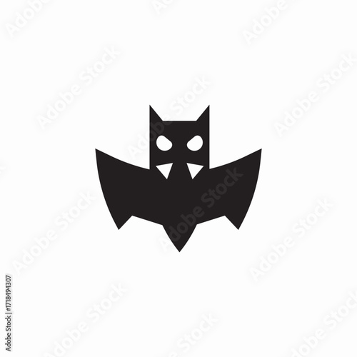 angry bat icon sign vector
