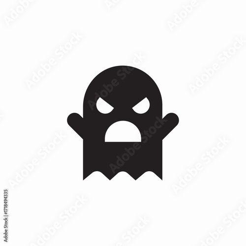 angry ghost icon sign vector