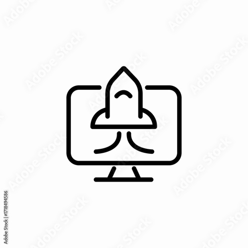desktop speed icon sign vector