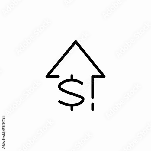 financial rise icon sign vector