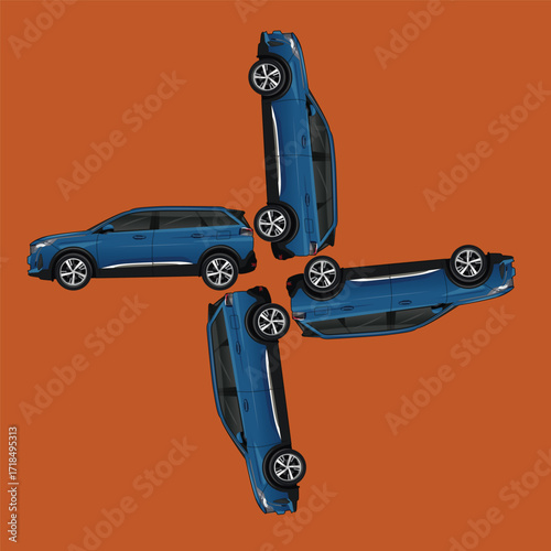 ilustrasi mobil sport super cepat