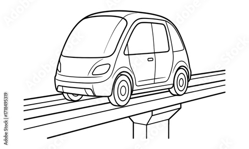 Futuristic pod car design concept for transportation and innovation themes
