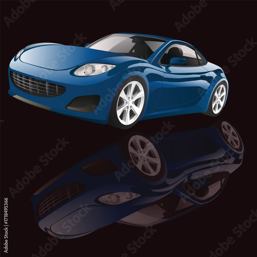 ilustrasi mobil sport super cepat