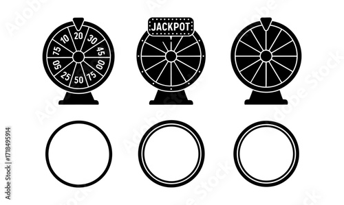 Colorful lucky spin wheel with jackpot for game design and casino promotions