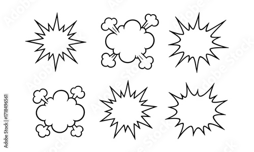 Dynamic comic explosion variations for creative design projects and graphic novels