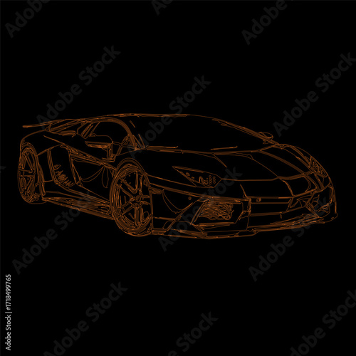 ilustrasi mobil sport super cepat