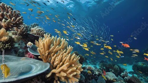 Underwater life in the ocean. Tropical fish.