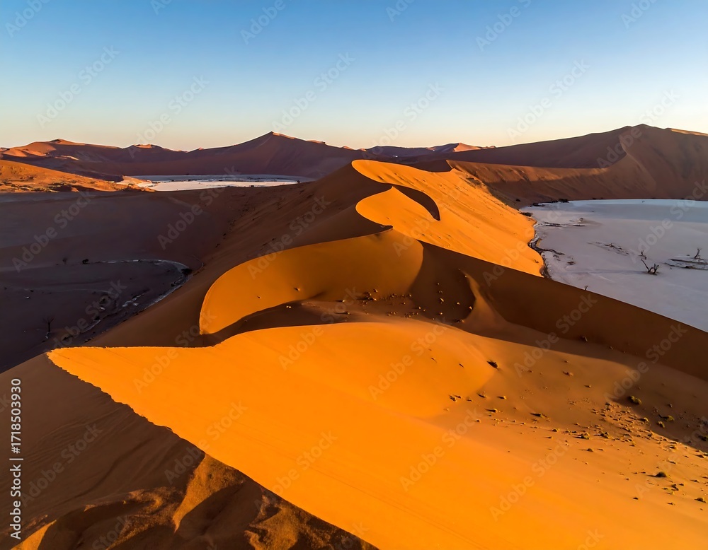 Fototapeta premium Sunrise over desert dunes