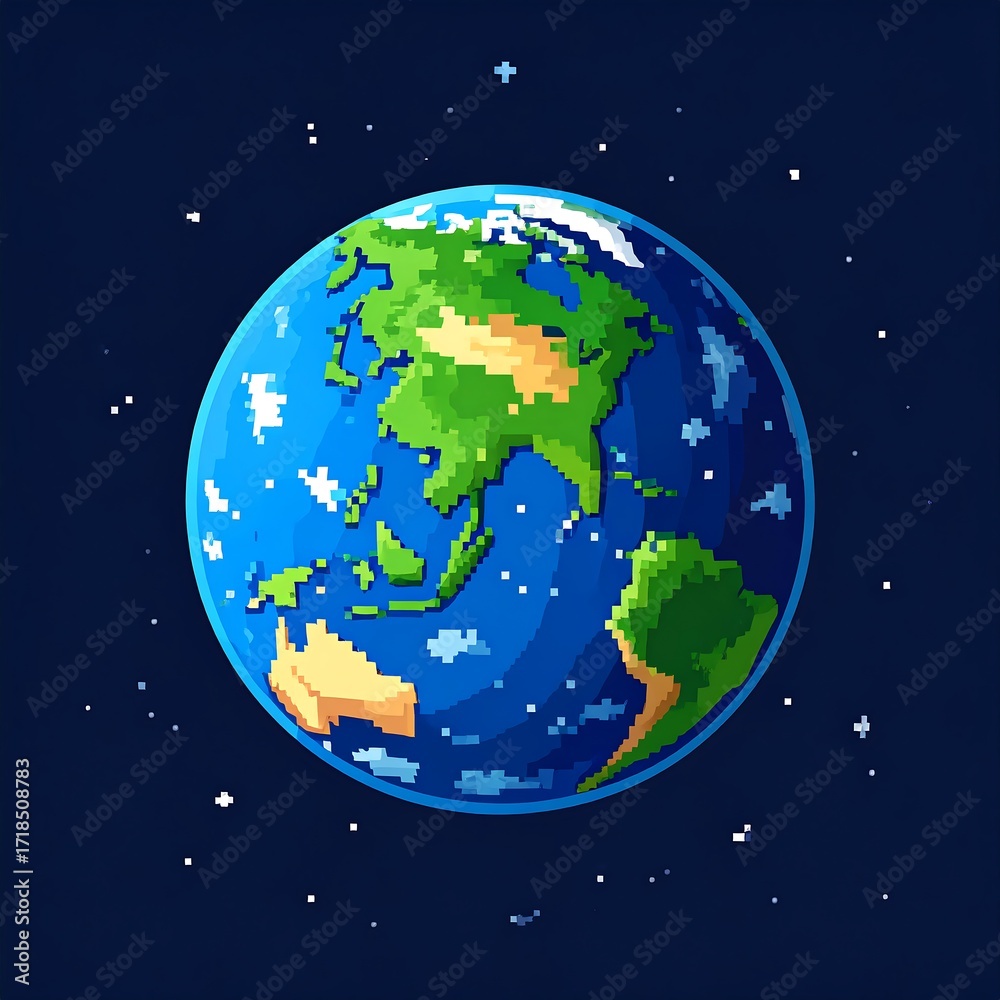 Fototapeta premium Pixelated Earth in Space (1)