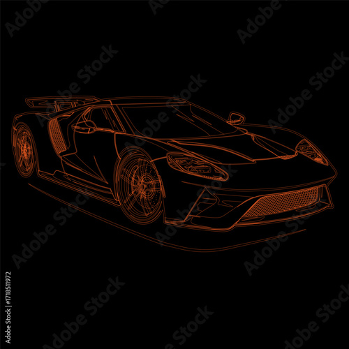 super fast sports car, vector version