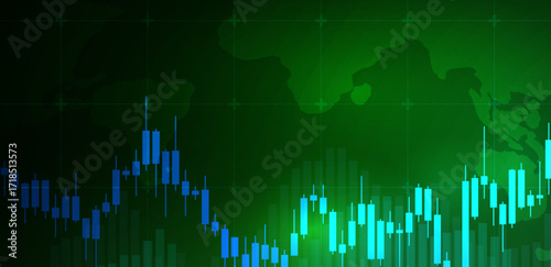 Trading background green or stock market chart vector