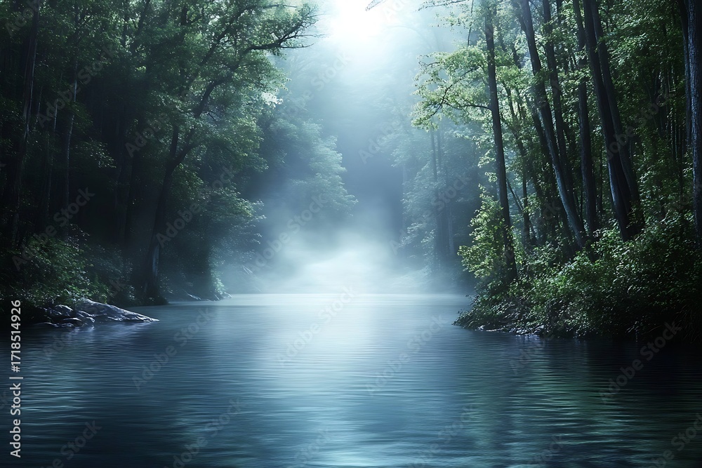 Obraz premium fog in the forest