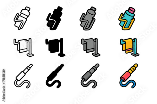 Elliptical Machine Icon Set.