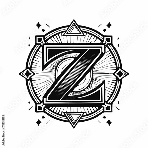 Monogram infinity logo, geometric linear loop design element, parallel thin line infinite art decoration, harmony emblem