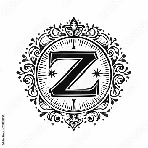Monogram infinity logo, geometric linear loop design element, parallel thin line infinite art decoration, harmony emblem