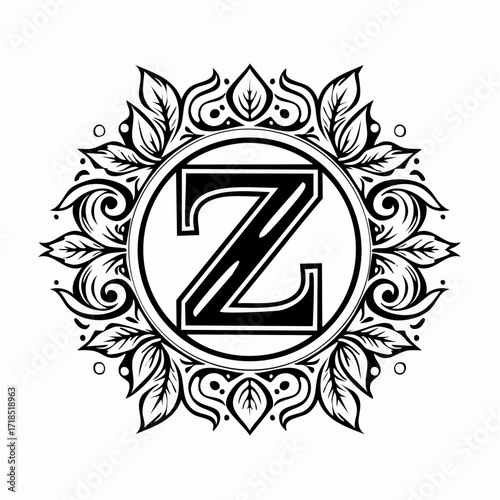 Monogram infinity logo, geometric linear loop design element, parallel thin line infinite art decoration, harmony emblem