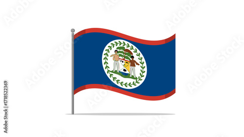 Free Download Belize Flag Illustration: Vibrant Blue with Emblem on a White Background - GFXLoad