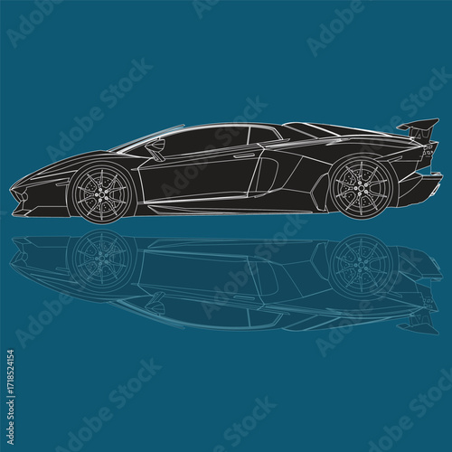 super fast sports car, vector version