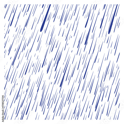 Wallpaper Mural Simple drawn rain pattern in blue on white background for weather and design concepts Torontodigital.ca