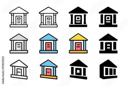 Tax Collection Icons. Set Logo of Tax: Government tax collection icon. Logo set in vector style, emblematic variations. line, bold thick line, solid black