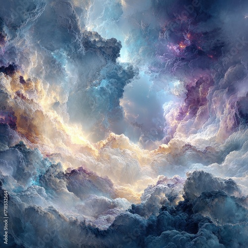 Colorful Abstract Cloudscape In Space