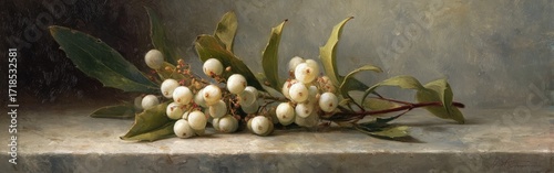 Elegant White Berries Arrangement On A Light Grey Surface