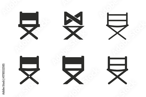 Film Industry Logos. Film Industry. Set Logo of Film Industry: Director?s chair. harmonious logo variations of the same emblematic concept, each with different